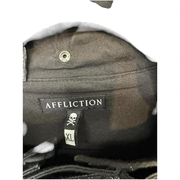 Vintage Affliction Rare Motorcycle Biker Faux Coated Leather Jacket Size XL - Picture 5 of 5